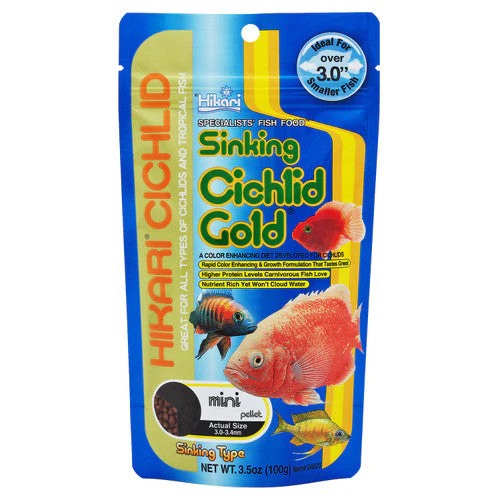 Hikari Cichlid Gold Sinking Pellets Fish Food 3.5oz Mini - Image 2