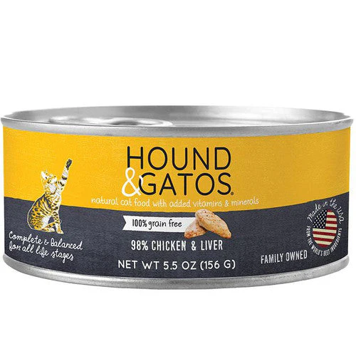 Hound & Gatos Cat Grain Free Chicken Chicken Liver 5.5oz 24 Pack {L+} - Image 2