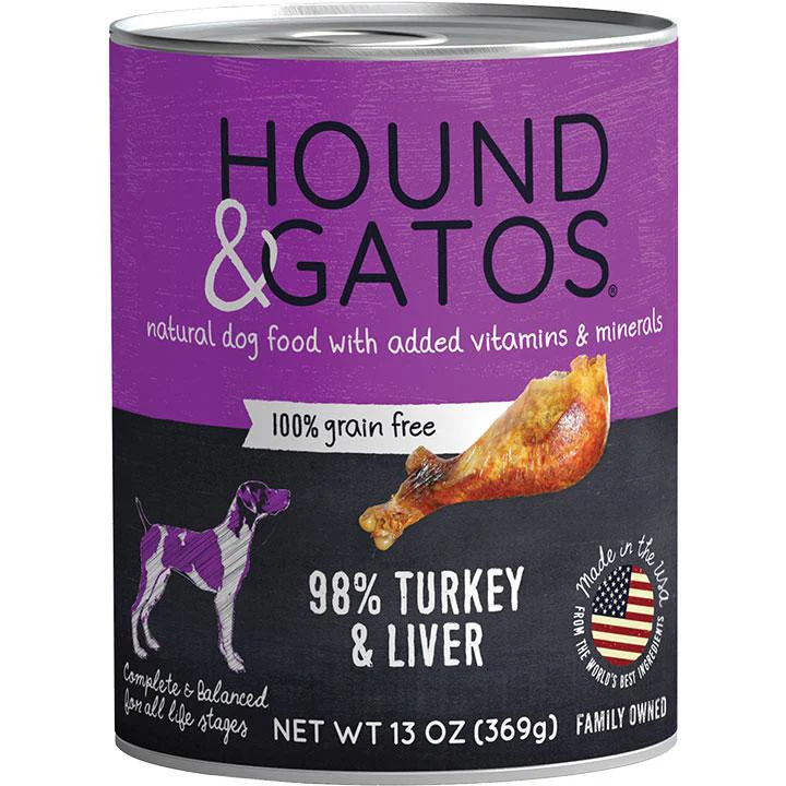 Hound & Gatos Dog Grain Free Turkey Turkey Liver 13oz 12 Pack{L+}