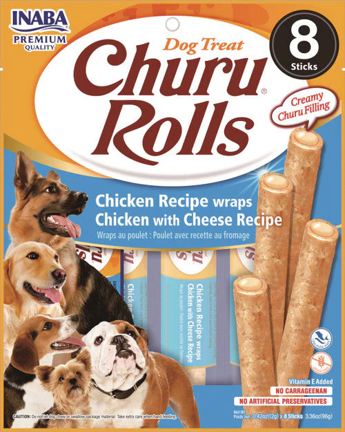Inaba Churu Chicken Cheese Roll Dog Treat 6 / 4.2 oz - Image 2