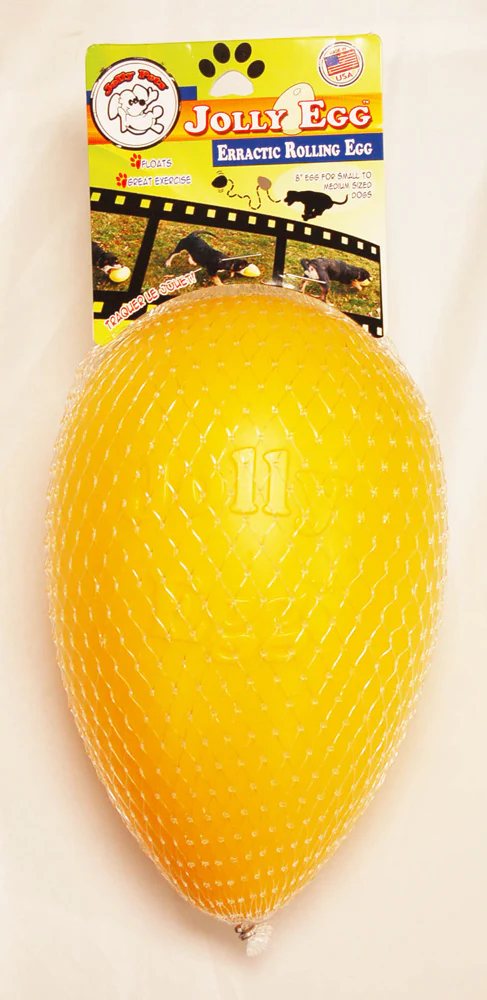 Jolly Pet Egg Hard Plastic Dog Toy Yellow Small, 8 in