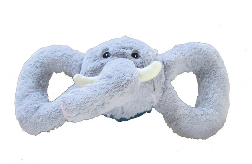 Jolly Pet Tug-a-Mals Elephant Dog Toy Grey Medium, 4 in