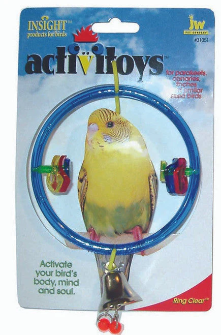 JW Pet ActiviToy Ring Clear Bird Toy Multi-Color SM/MD - Image 2