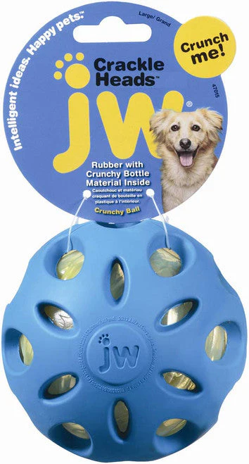 JW Pet Crackle Heads Crackle Ball Dog Toy Assorted LG - Image 2