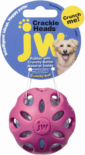 JW Pet Crackle Heads Crackle Ball Dog Toy Assorted SM - Image 2