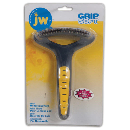 JW Pet Double Row Undercoat Rake Regular Teeth Grey, Yellow One Size - Image 2