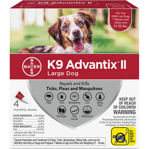 K9 Advantix Ii Dog Large 21-55lb Red 4 Pack - Image 2