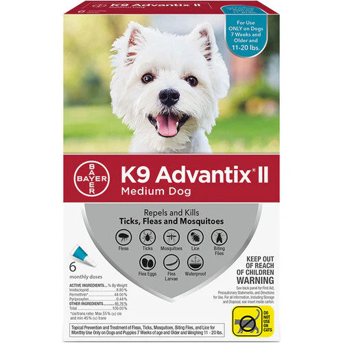 K9 Advantix Ii Dog Medium 11-20lb Teal 6 Pack - Image 2