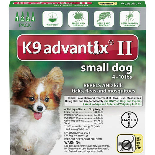 K9 Advantix Ii Dog Small 4-10lb Green 4 Pack - Image 2