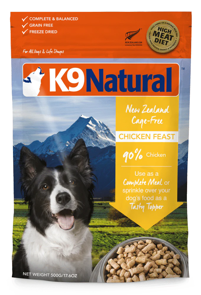 K9 Natural Chicken Feast Raw Freeze-dried Dog Food-17.6-oz-{L+x}