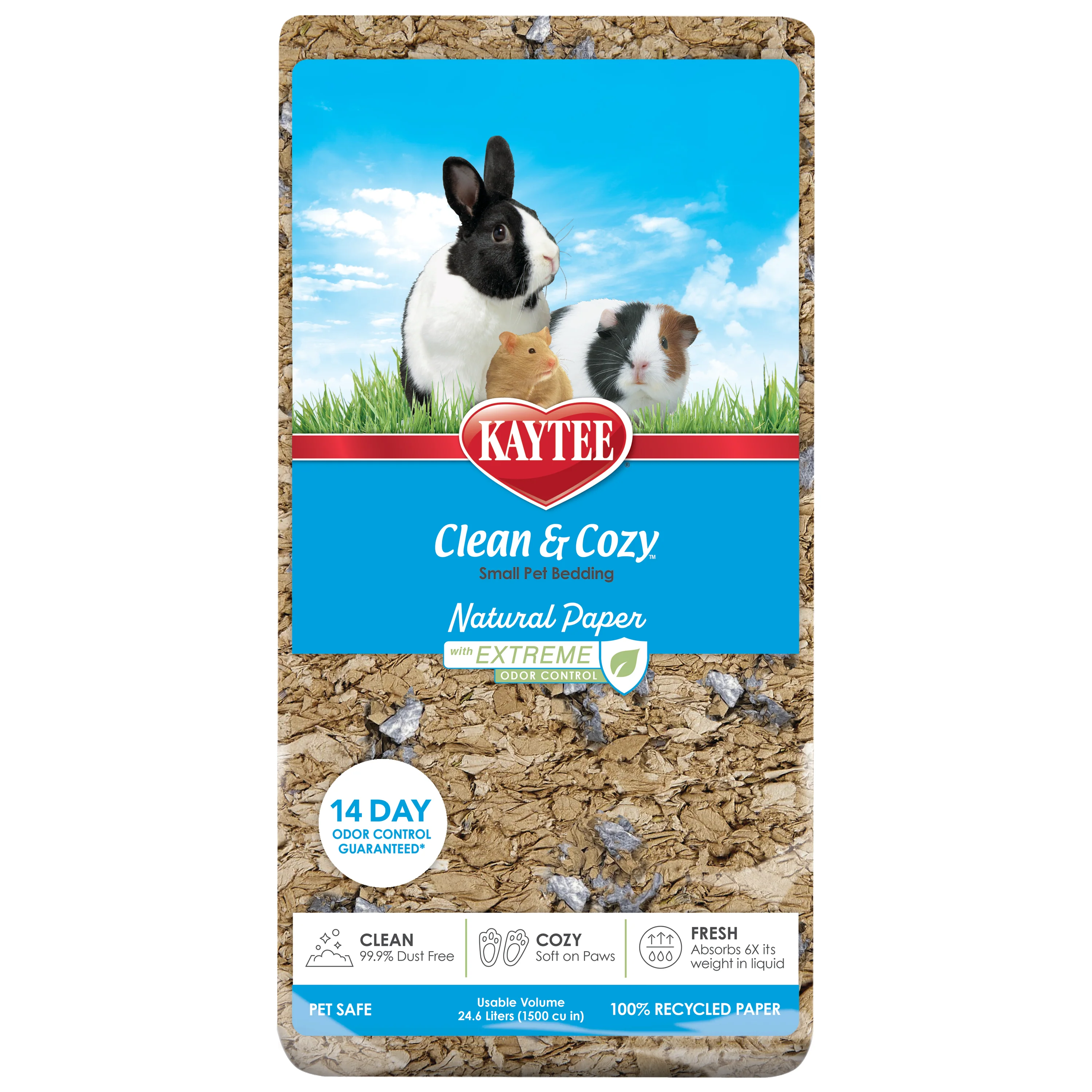 Kaytee Clean & Cozy Natural Paper with Extreme Odor Control Bedding 24.6 l