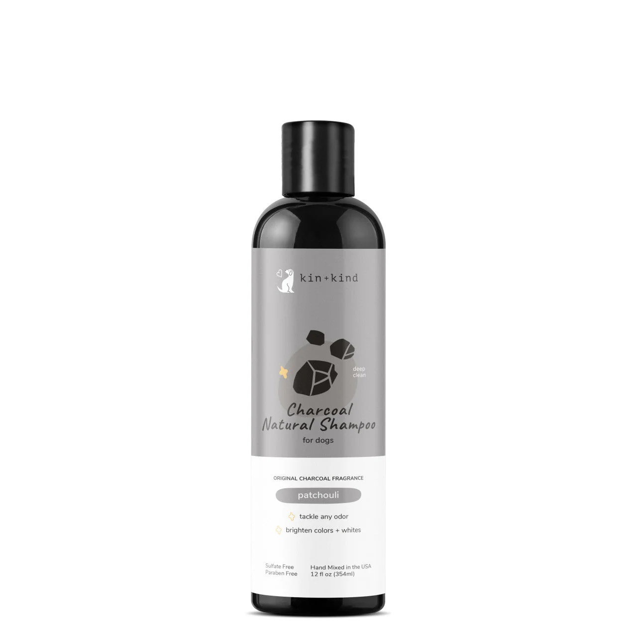 Charcoal Deep Clean Natural Shampoo for Dogs Patchouli 12 oz