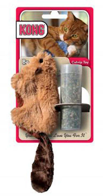 KONG Refillables Catnip Beaver Cat Toy Brown One Size - Image 2