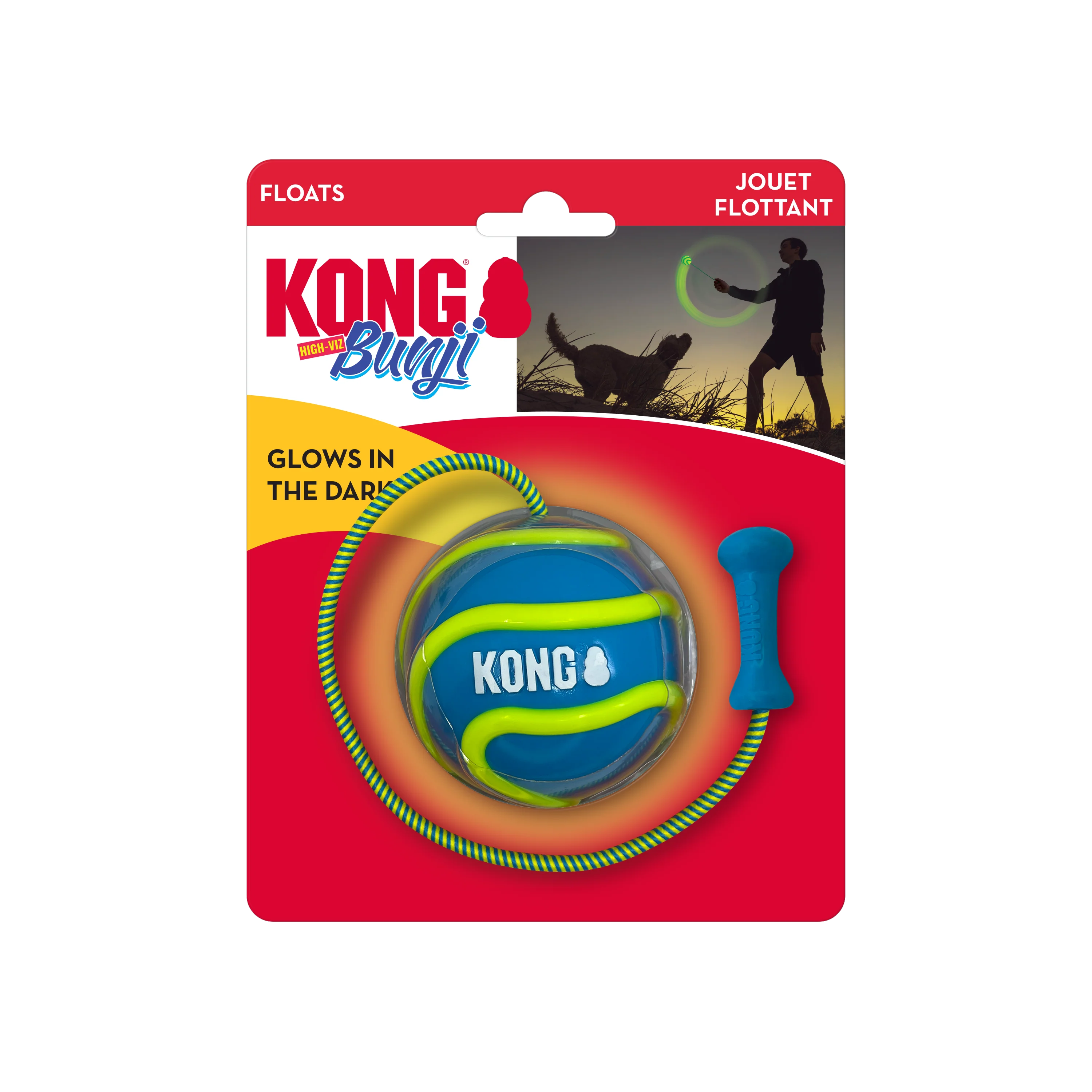 KONG Bunji High-Viz Ball Dog Toy Assorted Color Medium