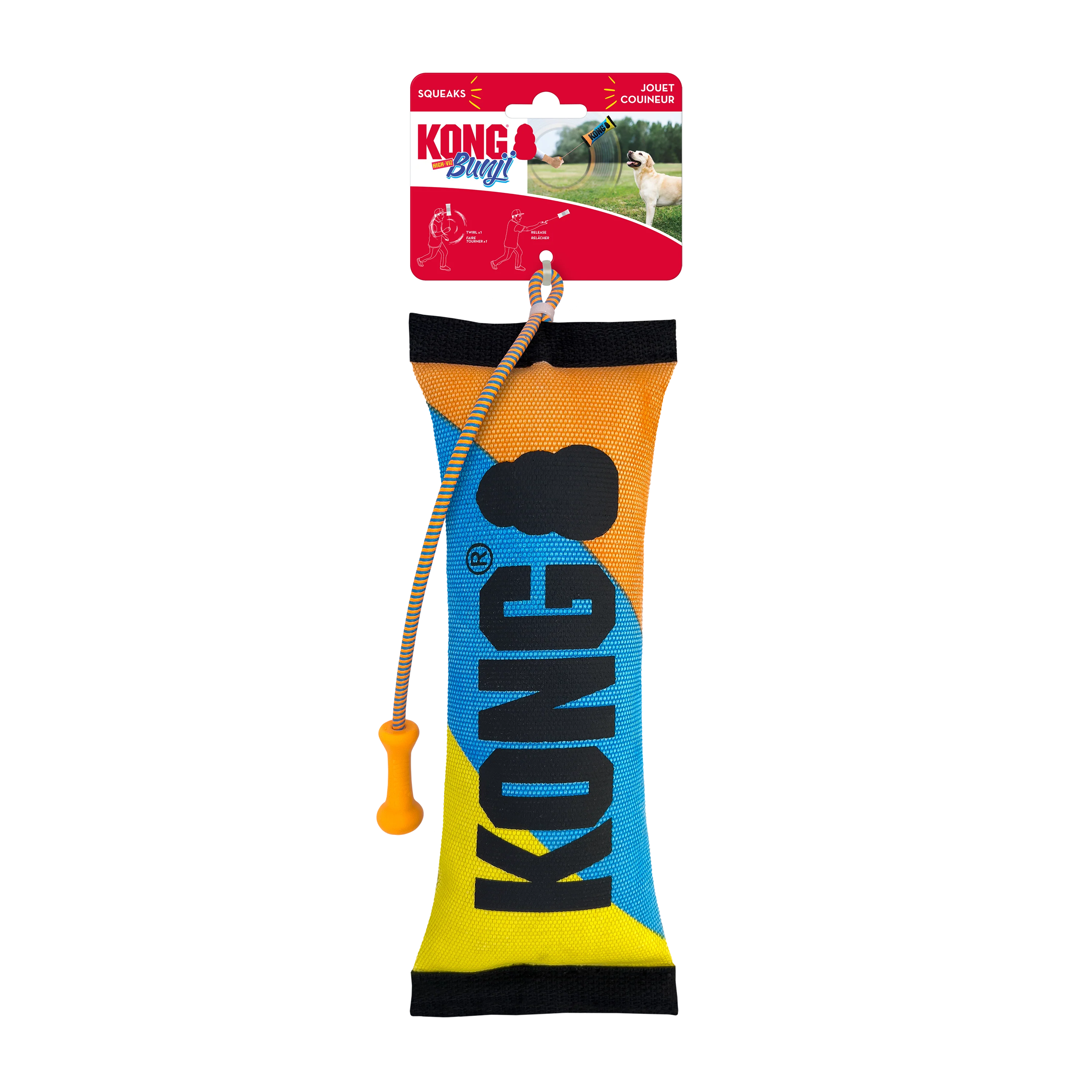 KONG Bunji High-Viz Bumper Dog Toy Assorted Color Medium