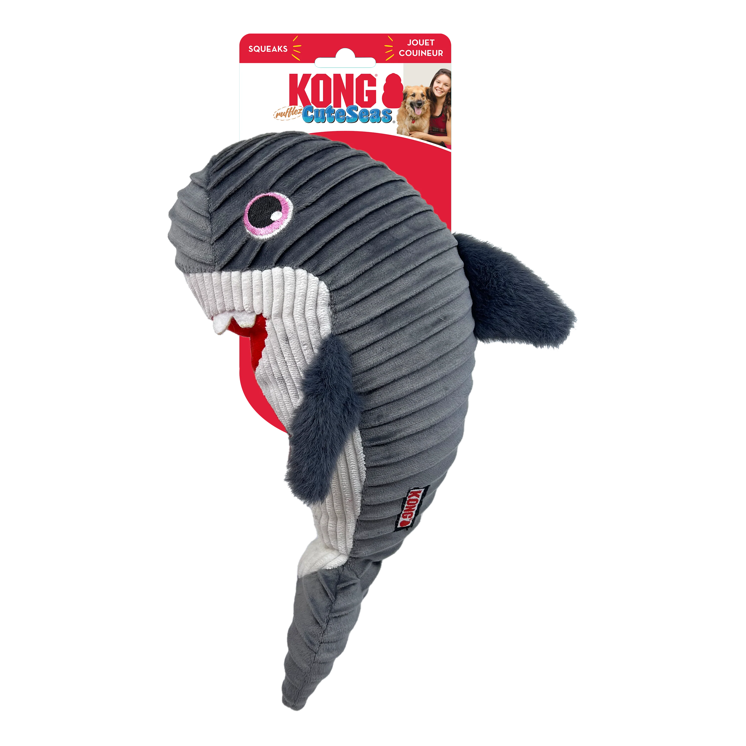 KONG Cuteseas Rufflez Dog Toy Shark Medium/Large