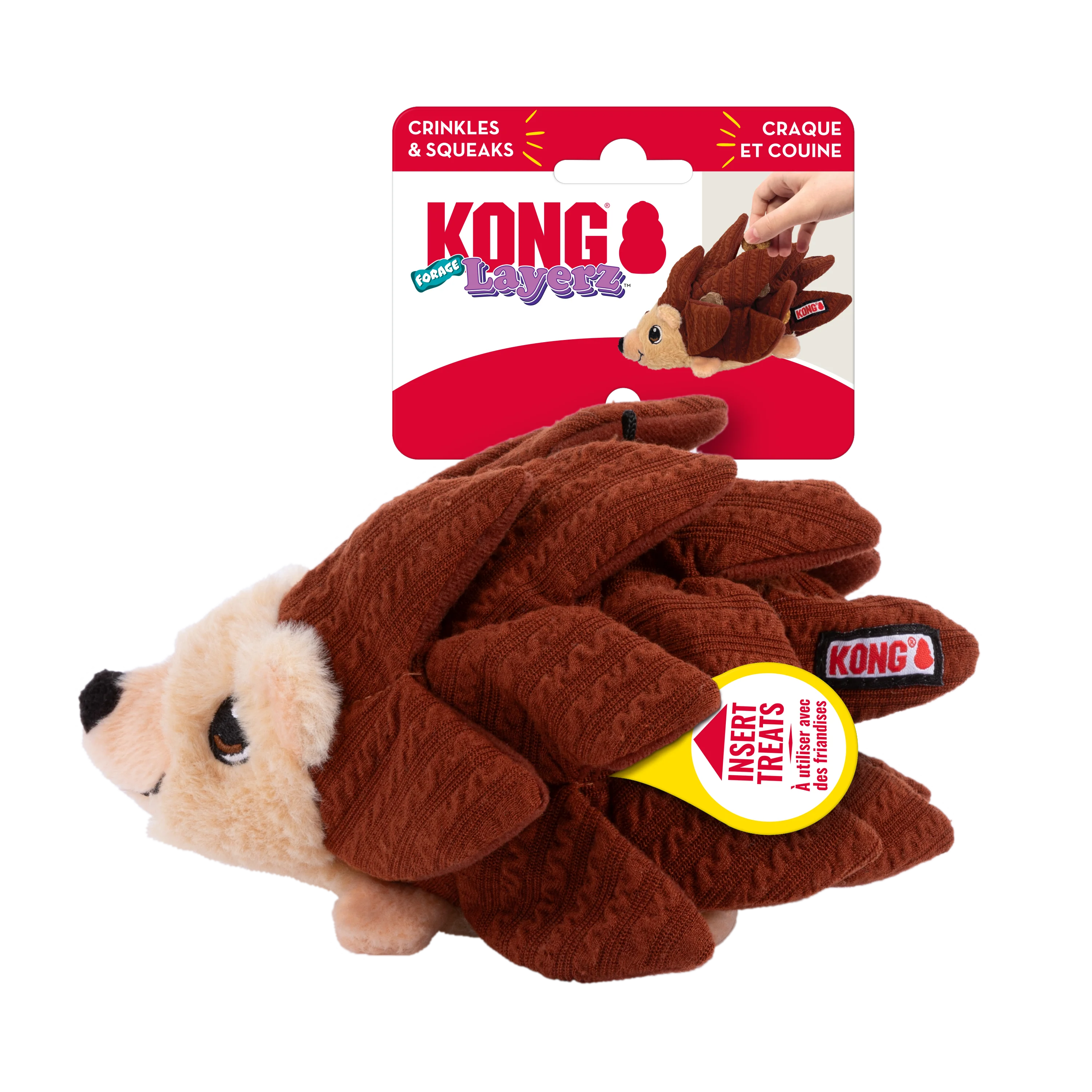 KONG Layerz Forage Dog Toy Hedgehog Medium