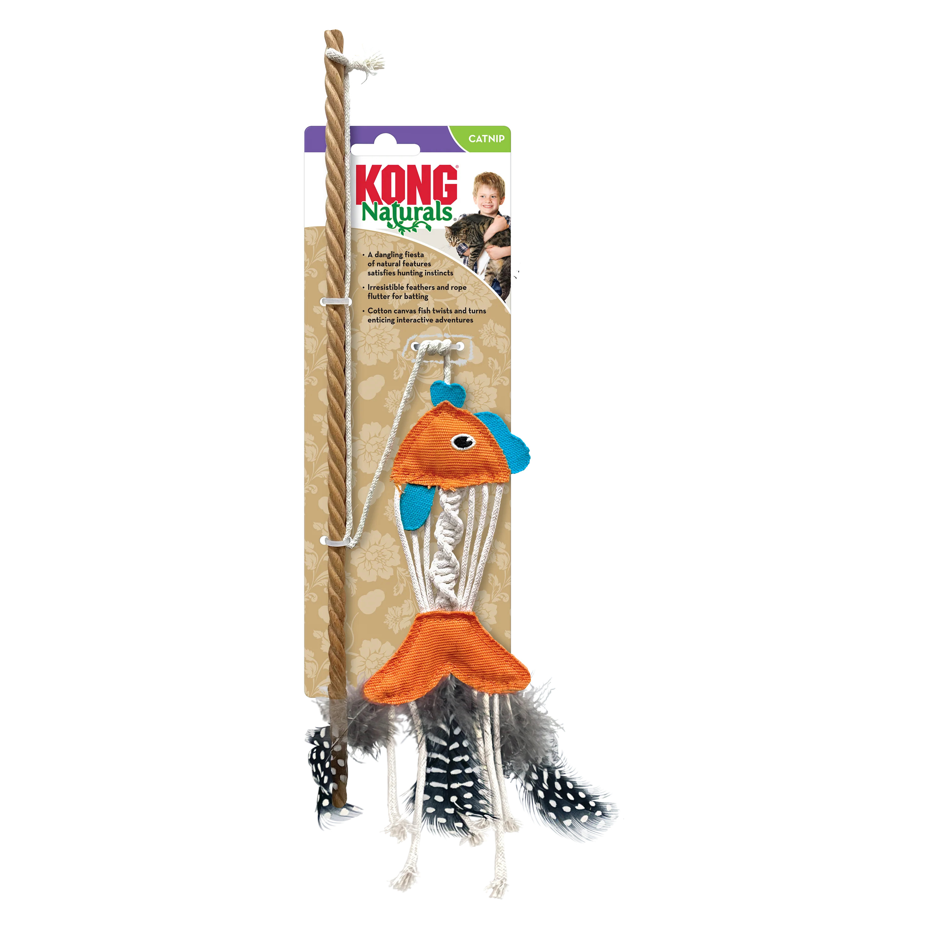 KONG Naturals Teaser Fish Cat Toy