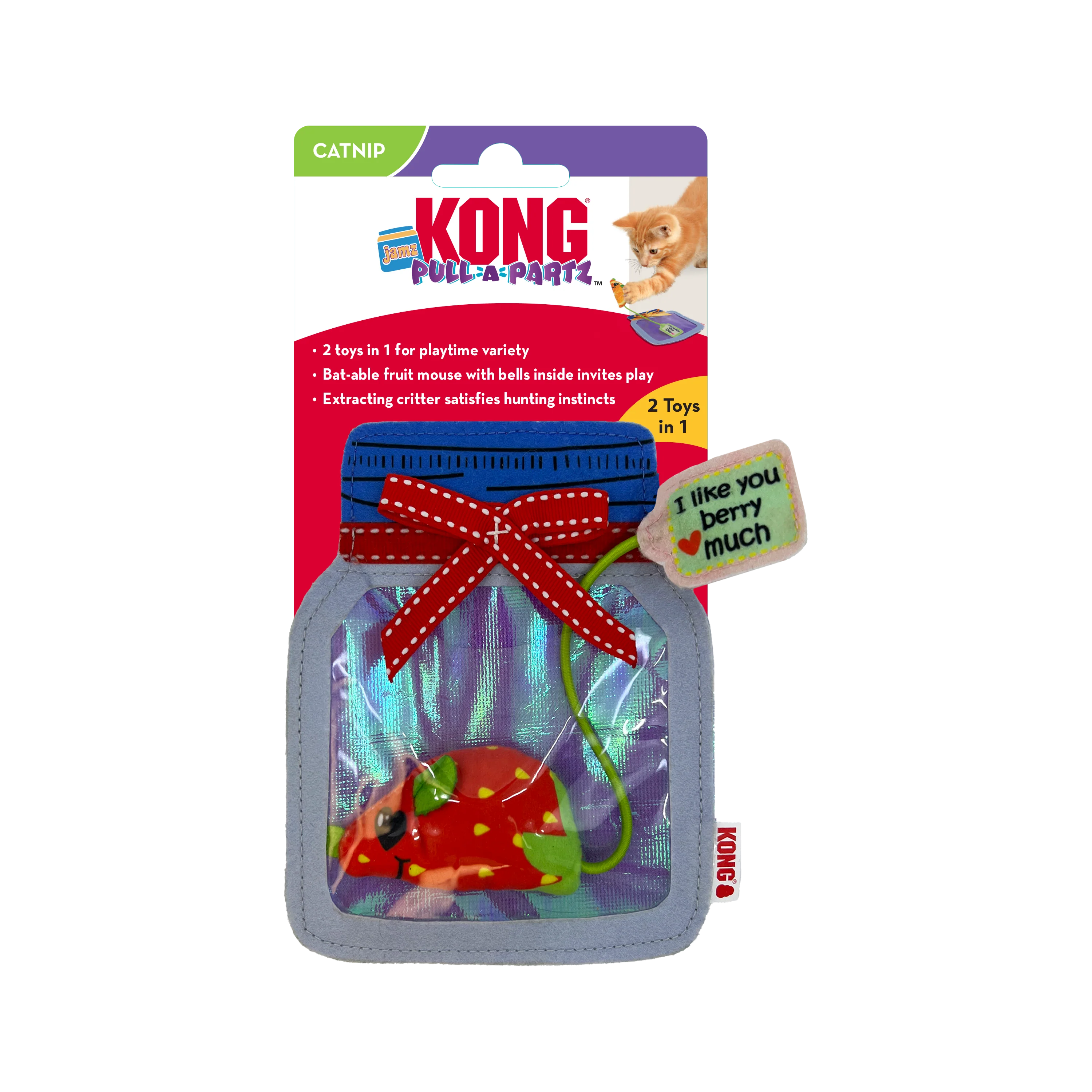 KONG Pull-A-Partz Jamz Cat Toy Assorted Color
