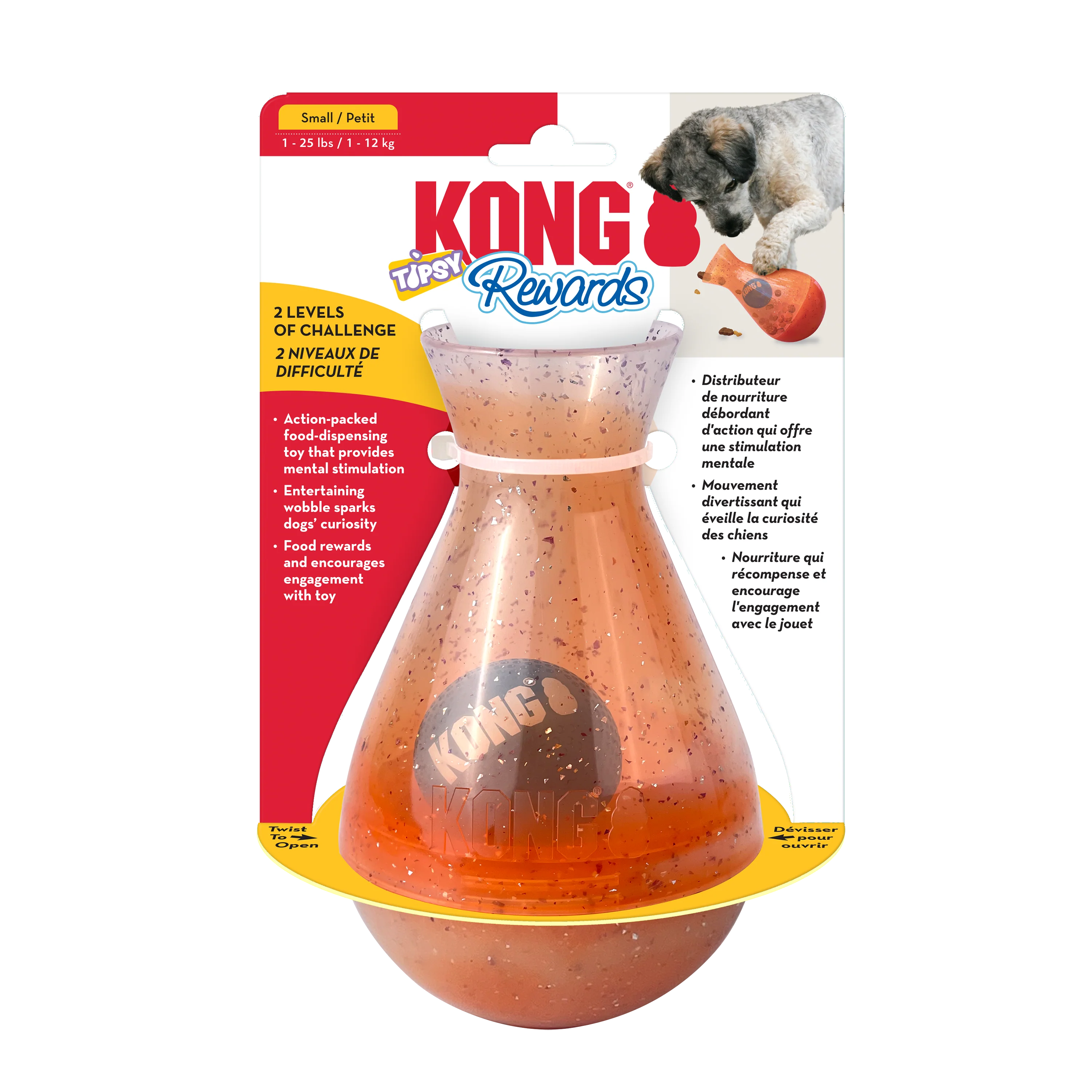 KONG Rewards Tipsy Treat Dispenser Dog Toy Small