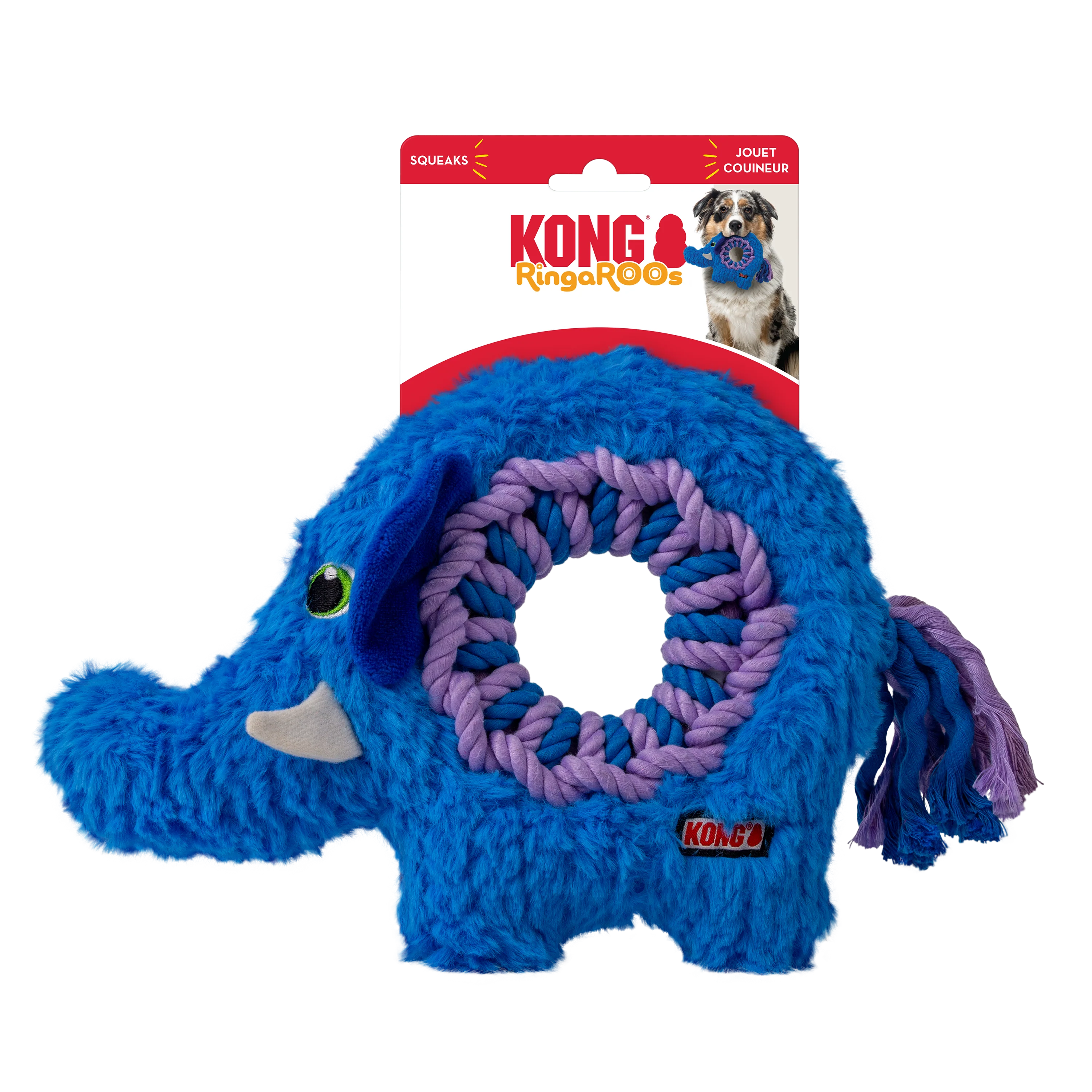 KONG Ringaroos Dog Toy Elephant Medium