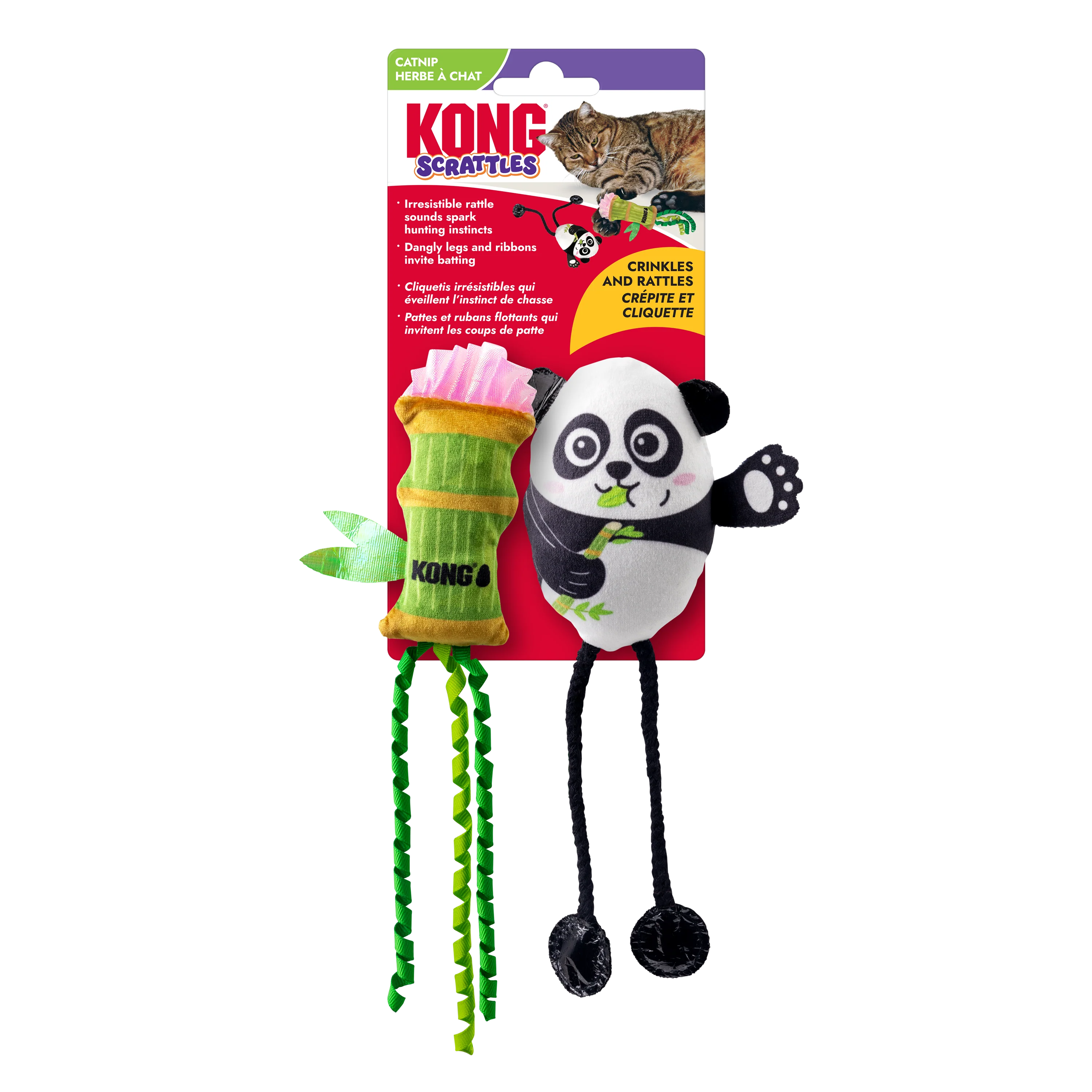 KONG Scrattles Cat Toy Panda 2 pk