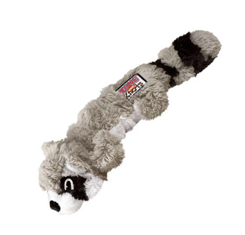 KONG Scrunch Knots Raccoon Dog Toy Gray MD/LG - Image 2