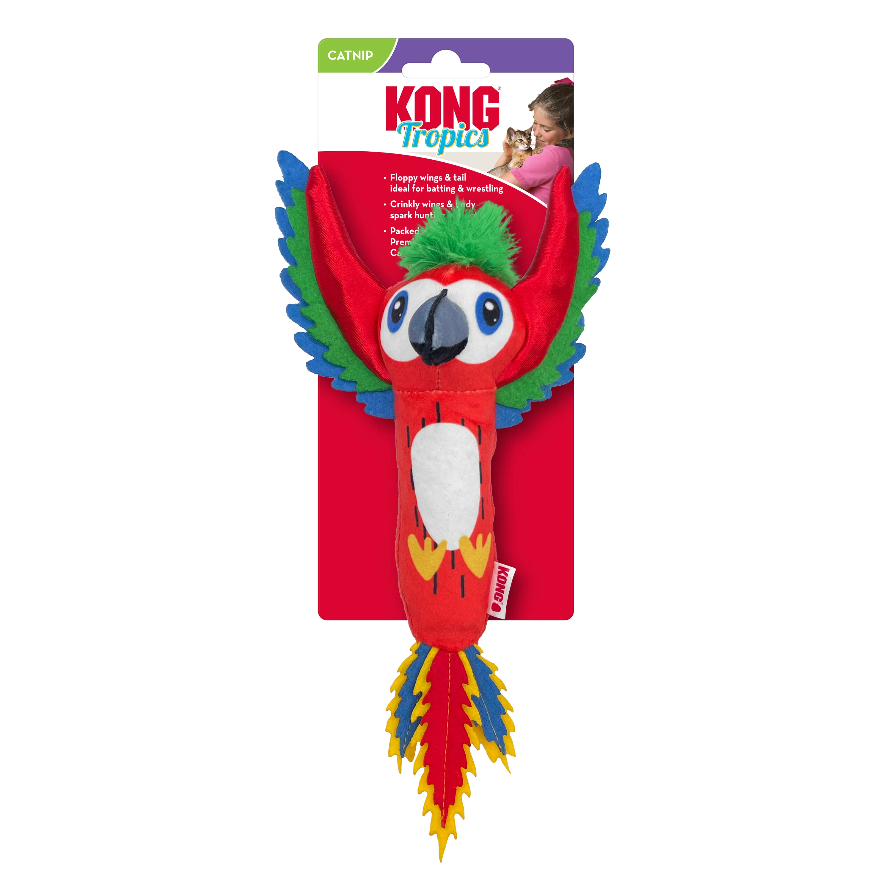 KONG Tropics Bird Cat Toy Assorted Color