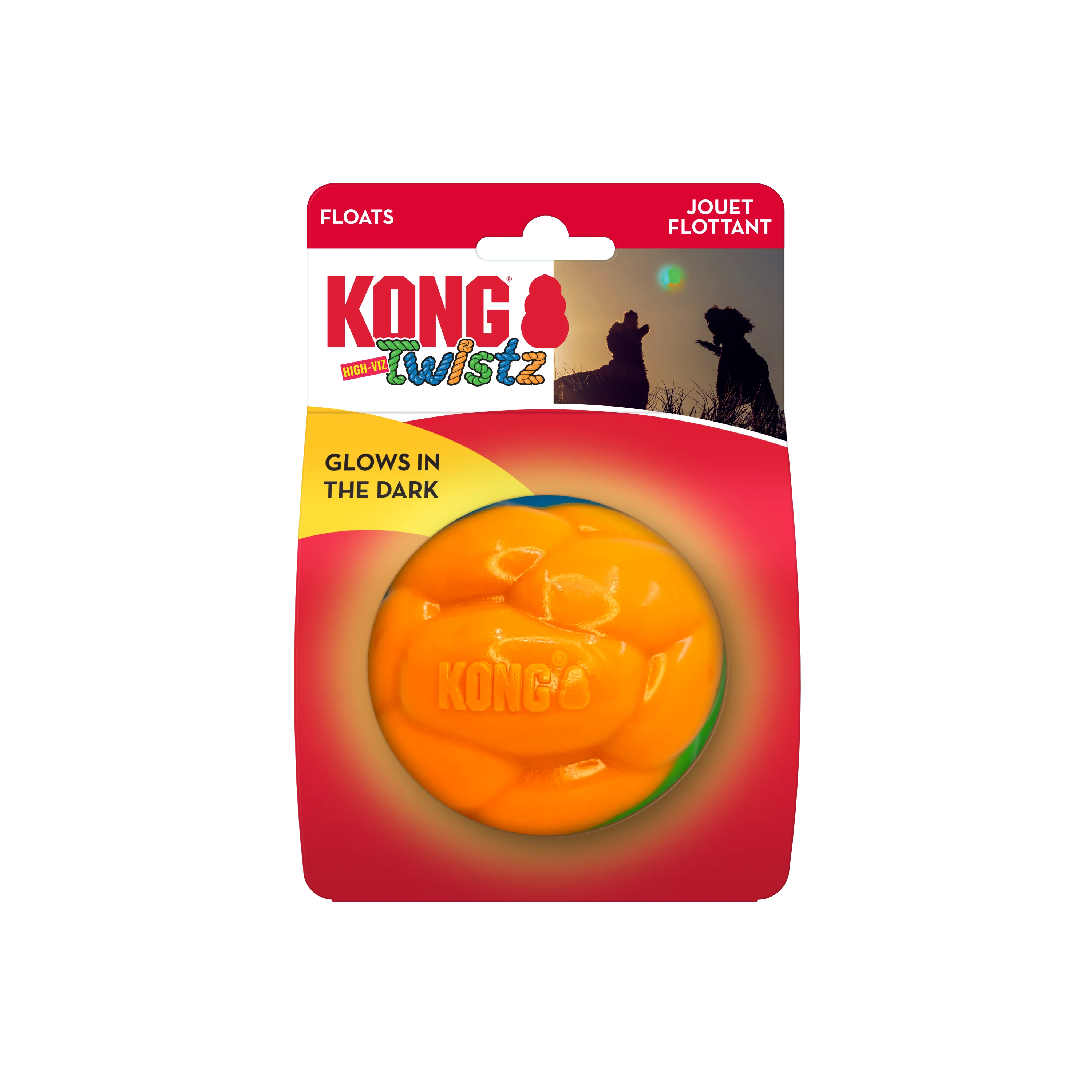 KONG Twistz High-Viz Ball Dog Toy Assorted Color Large