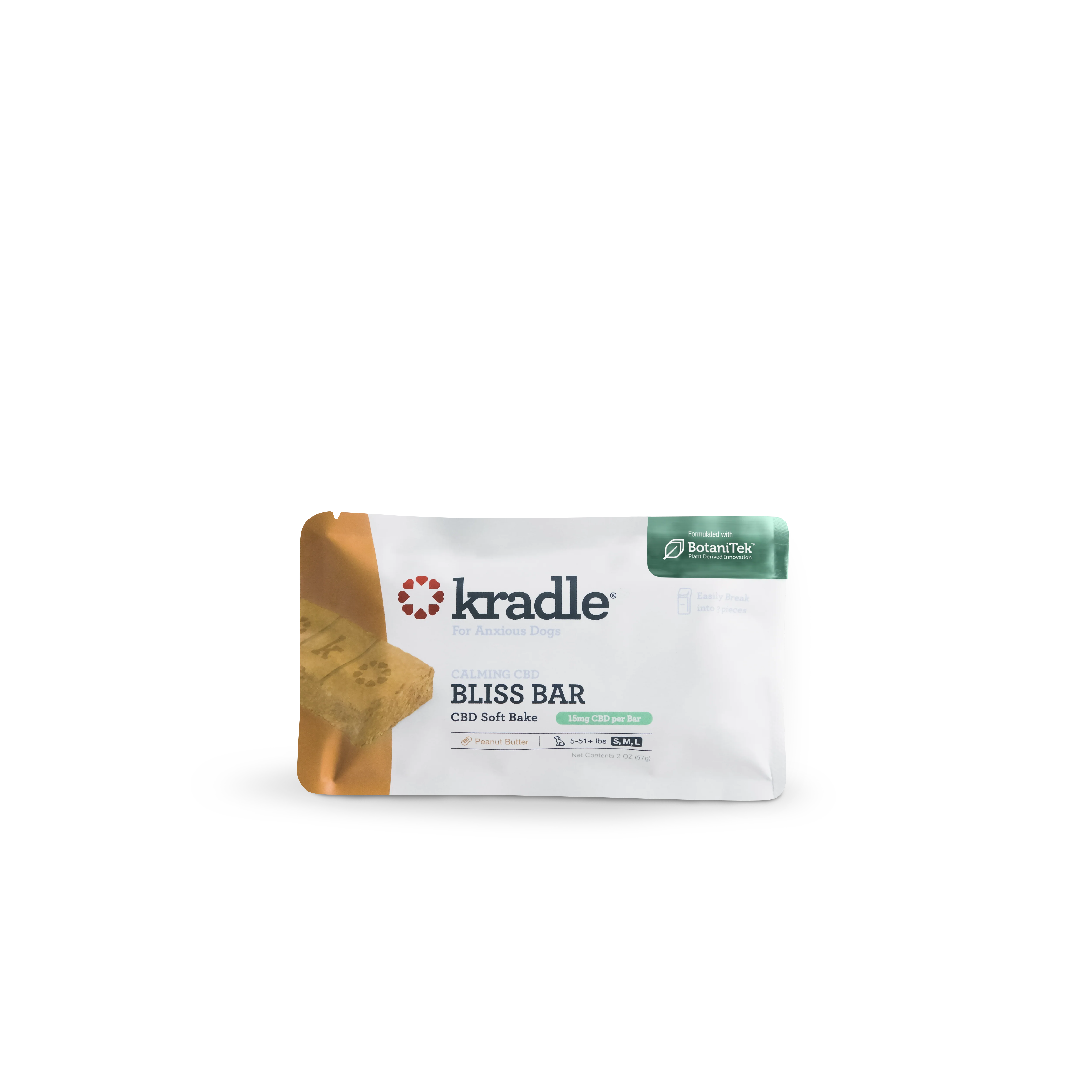 Kradle Calming CBD Soft Bake Bliss Bars 15MG Peanut Butter 2 ct