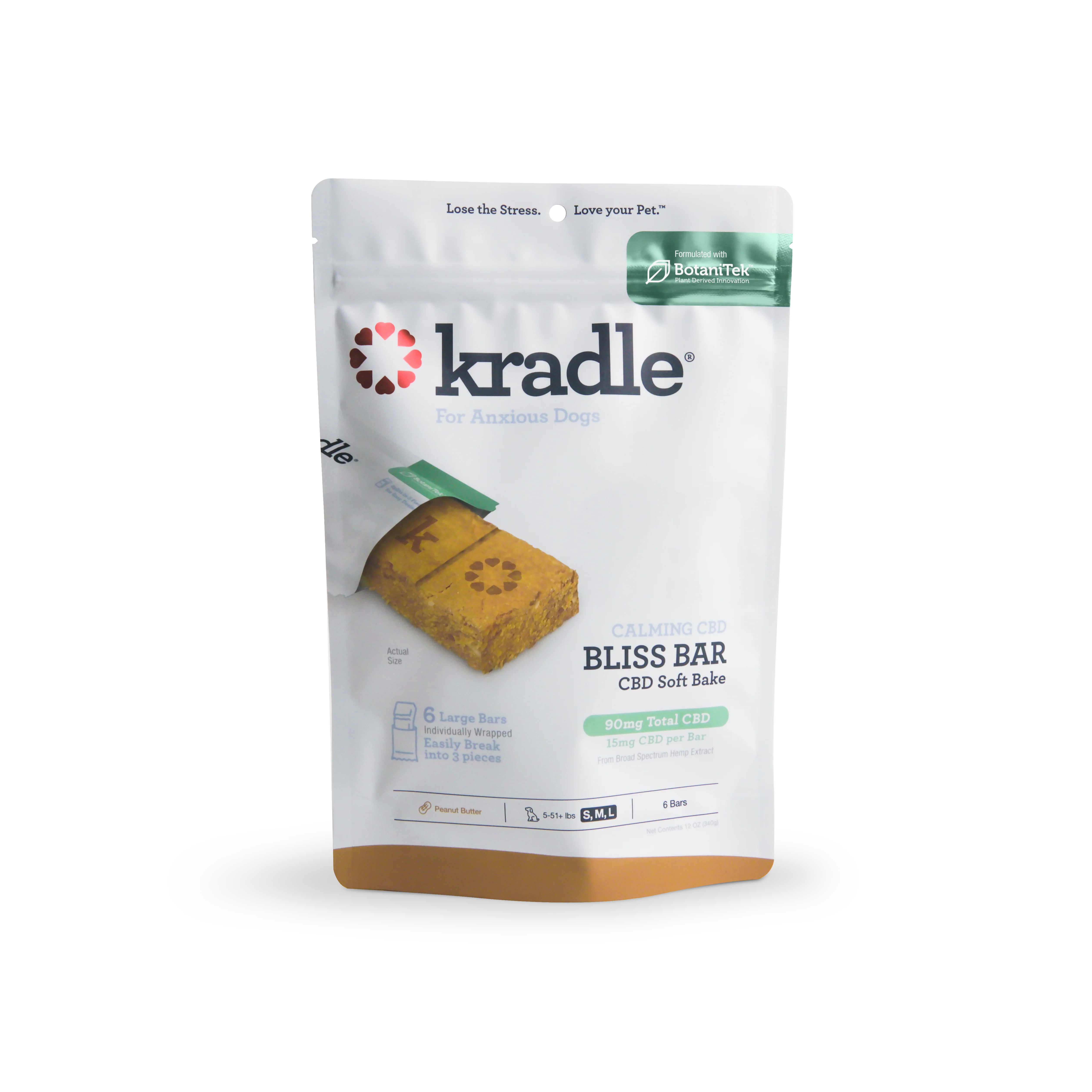 Kradle Calming CBD Soft Bake Bliss Bars 15MG Peanut Butter 6 ct