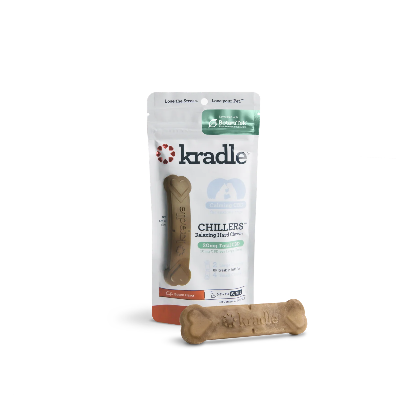 Kradle Chillers Relaxing CBD Hard Chew 10MG Bacon 2 ct