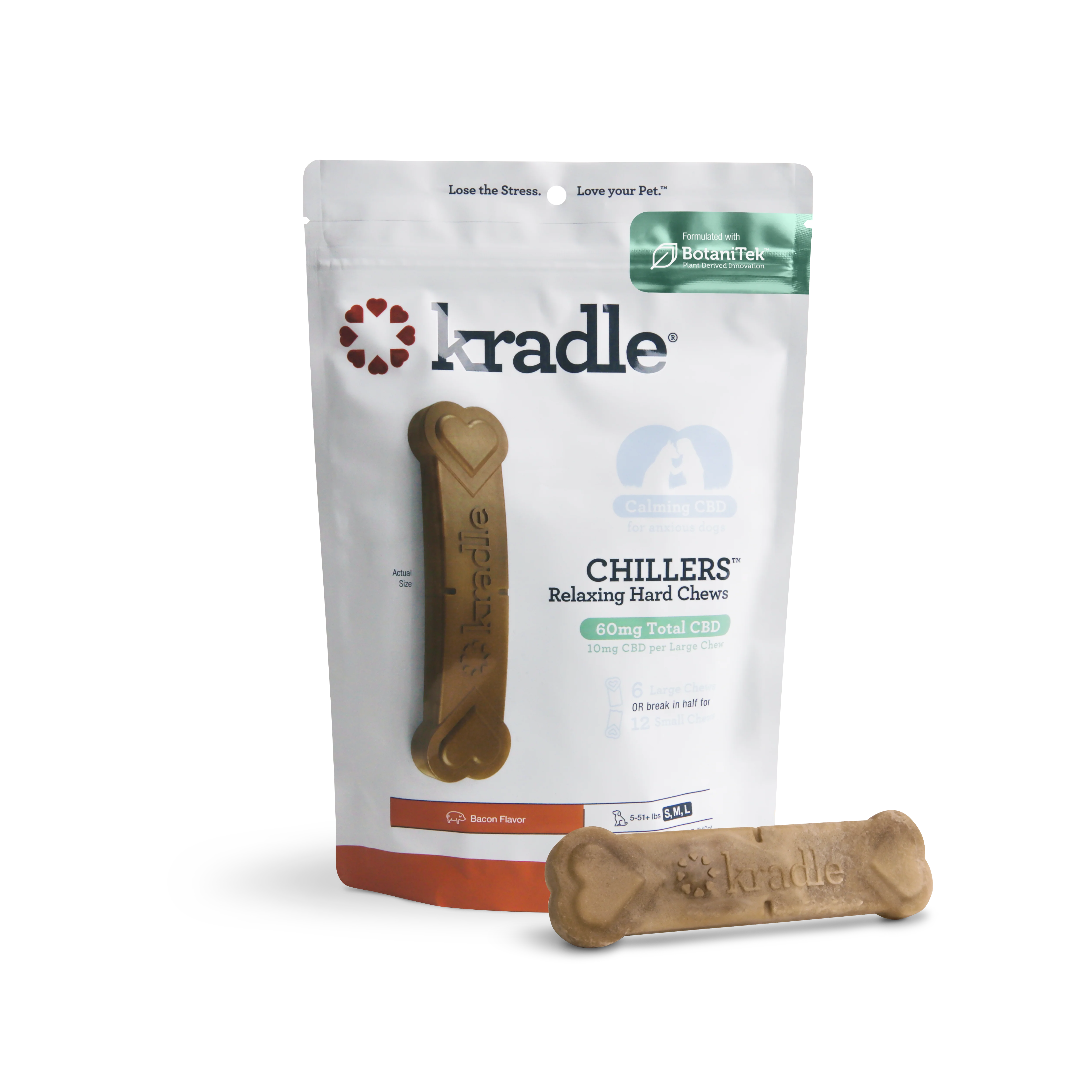 Kradle Chillers Relaxing CBD Hard Chew 10MG Bacon 6 ct
