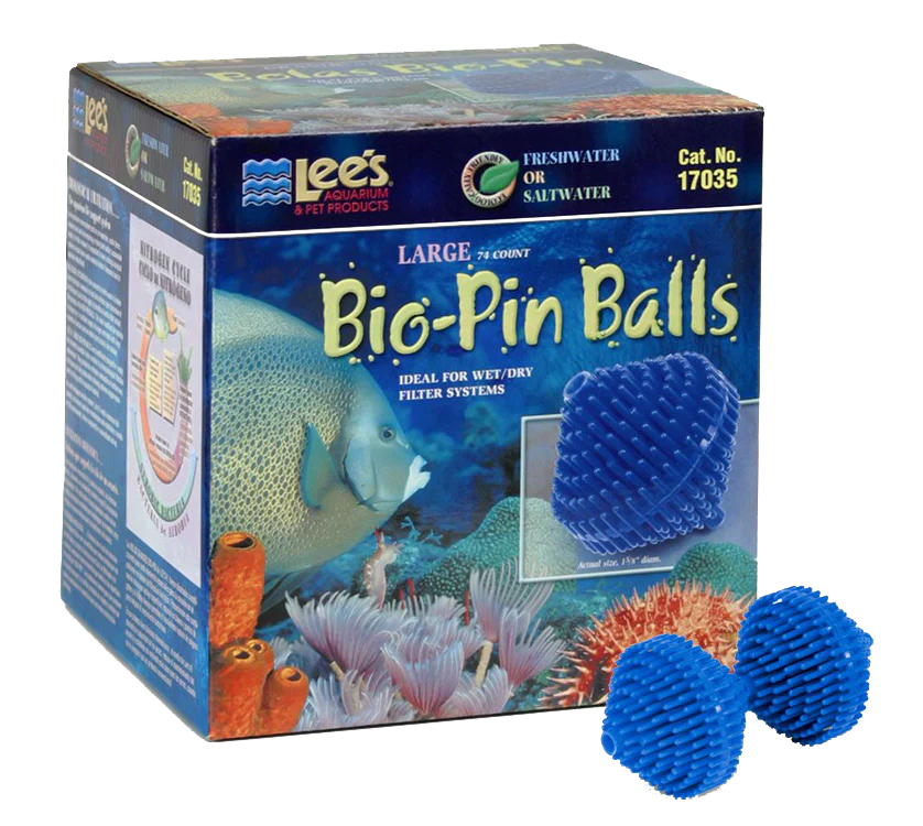 Lees Bio-Pin Ball Filter Media Blue 74ct LG