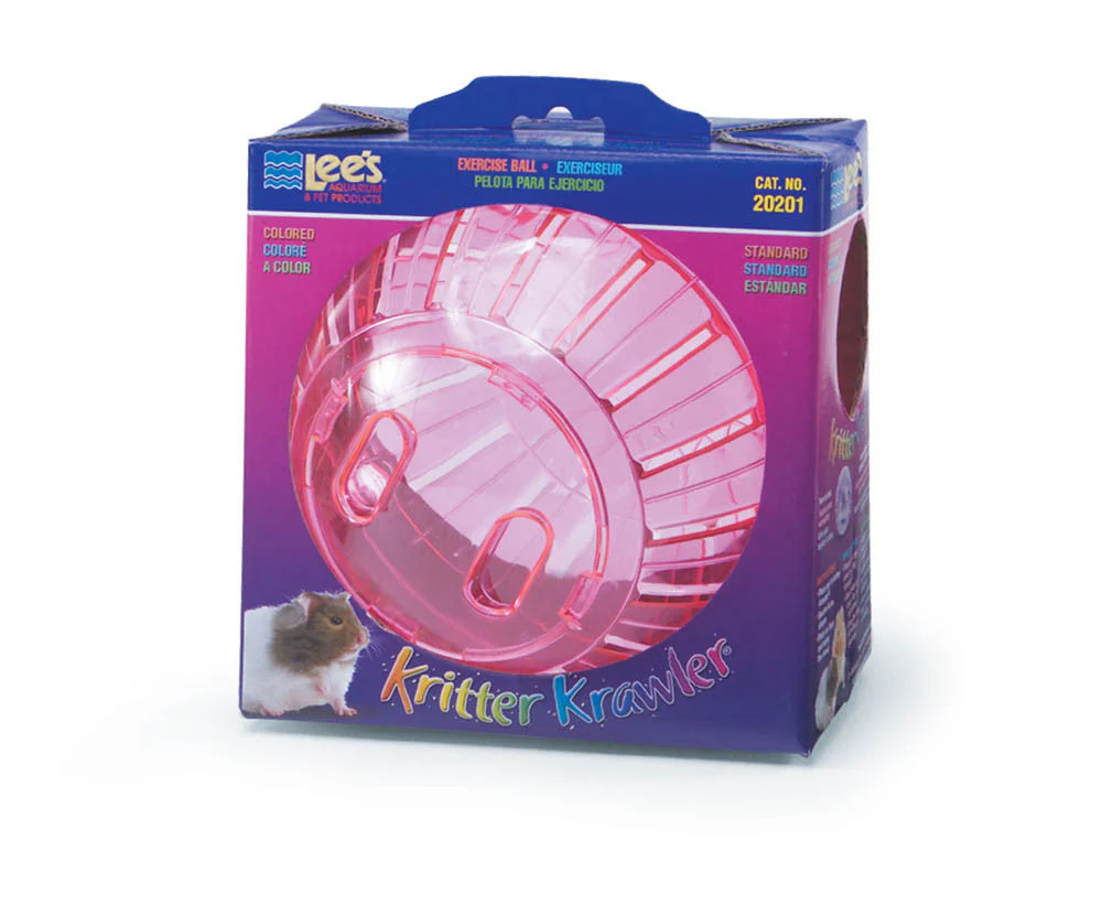 Lees Kritter Krawler Colored View-Thru Box Exercise Wheel Red Standard