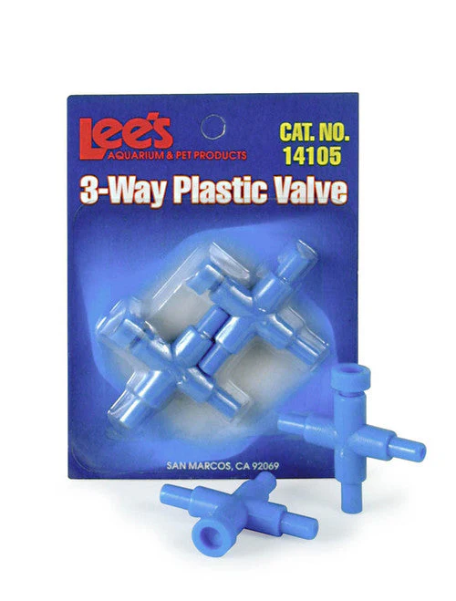 Lees Plastic Valve for Aquarium Pumps 3-Way Blue 2 Pack - Image 2