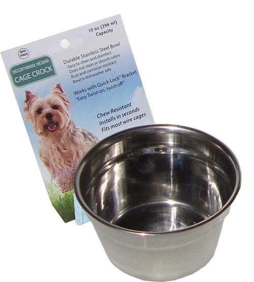 Lixit Stainless Steel Dog Crock Silver 10 Ounces - Image 2