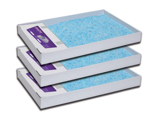 ScoopFree Premium Crystal Cat Litter Trays White, Blue 3 Pack - Image 2