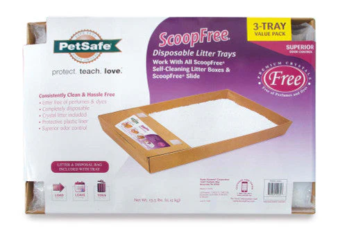ScoopFree Sensitive Crystal Cat Litter Trays White, Clear 3 Pack - Image 2
