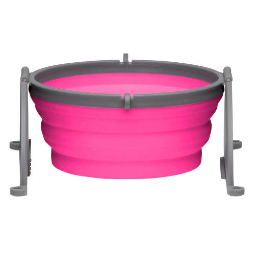 Loving Pets Travel Dog Bowl Pink MD - Image 2