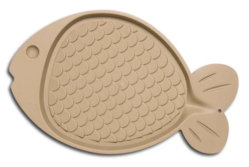 Loving Pets Spill-Proof Fish Shaped Cat Mat Tan - Image 2