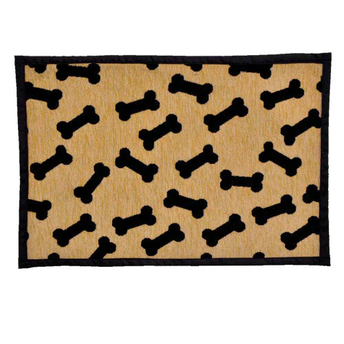 Loving Pets Fashion Dog Mat Dancing Bone Tan, Black - Image 2