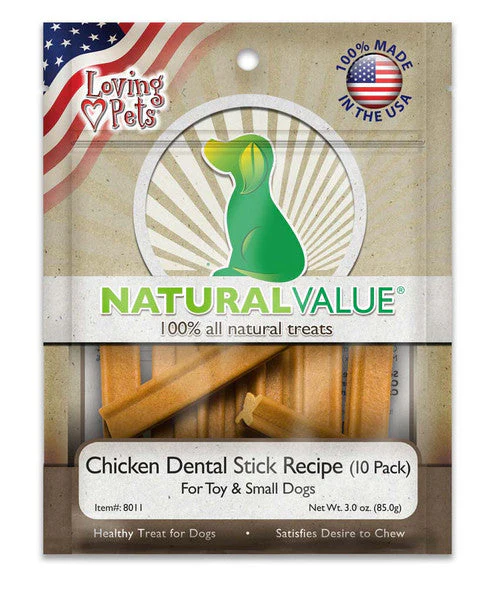 Loving Pets Natural Value Dental Stick Dog Treats Chicken 3 oz 10 Pack - Image 2