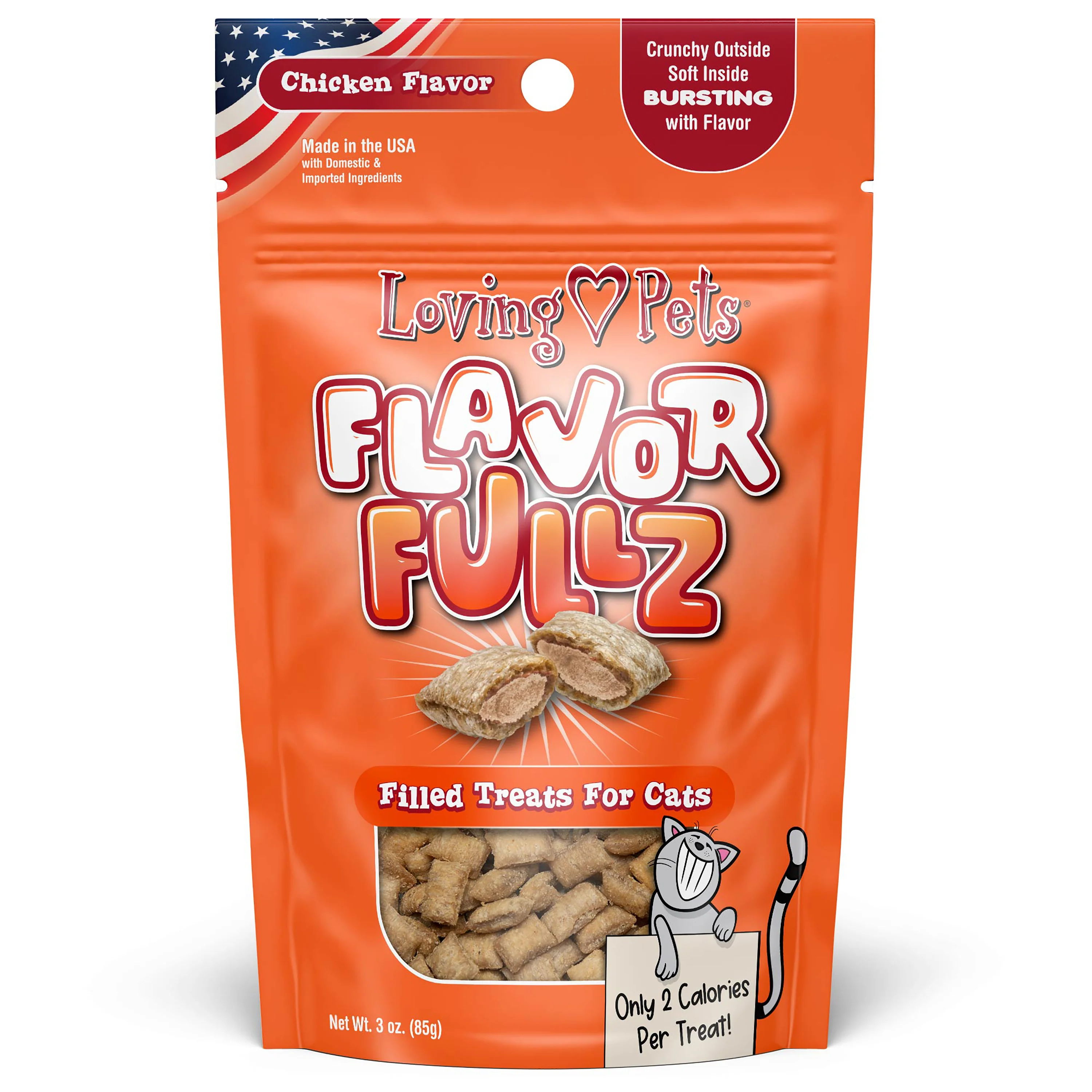 Loving Pets Flavorfullz Filled Cat Treats Chicken 3 oz