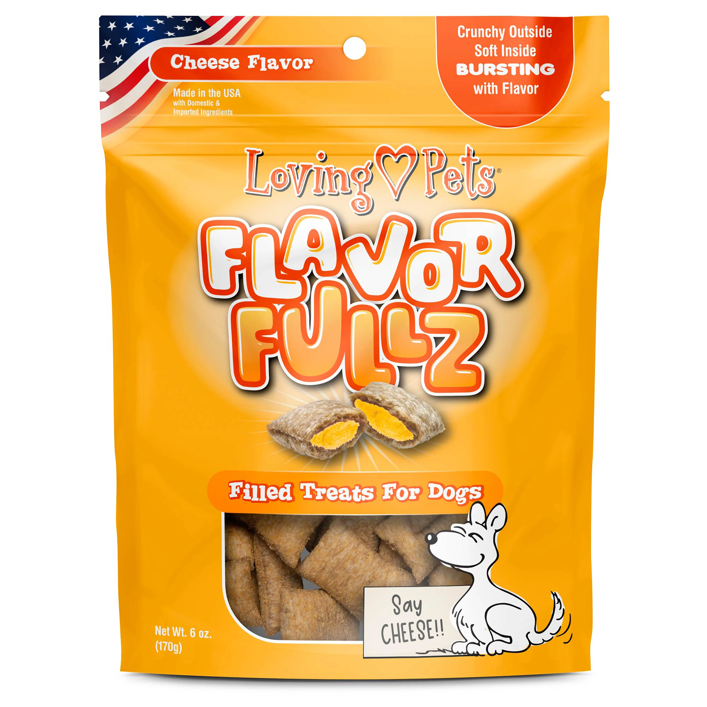 Loving Pets Flavorfullz Filled Dog Treats Cheese 6 oz
