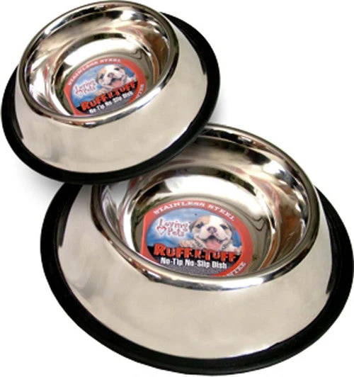 Loving Pets Traditional No-Tip Stainless Steel Dog Bowl Silver 8 Ounces - Image 2