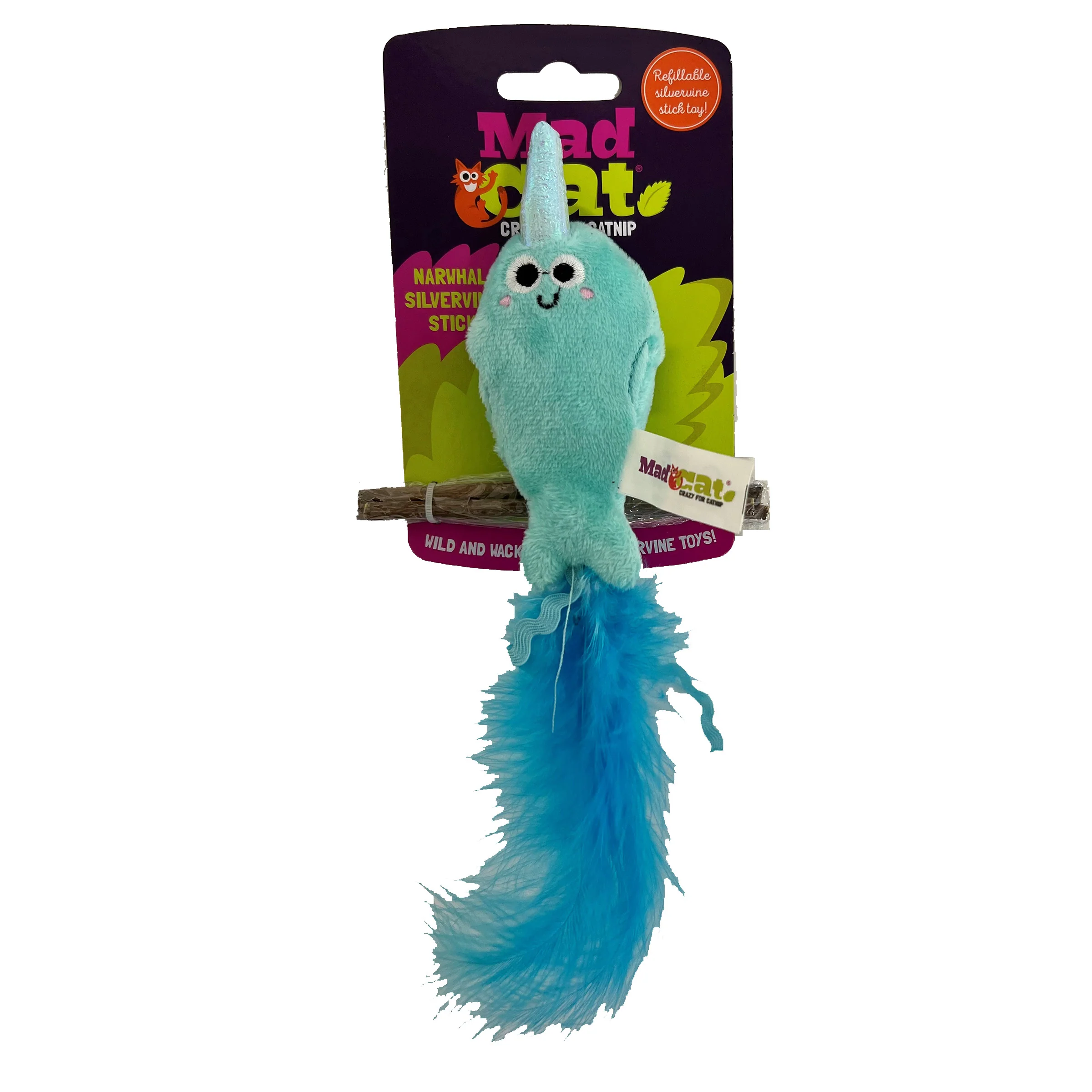 Mad Cat Narwhal with Silvervine Cat Toy Small