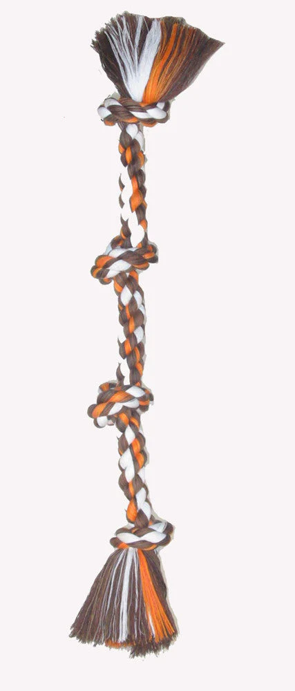 Mammoth Cotton Blend Color 4 Knot Rope Tug Toy Assorted 27in LG