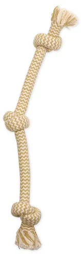 Mammoth Pet Products Flossy Chews EXTRA Peanut Butter Scented Dog Toy 3 Knot Tug Medium, 20 in