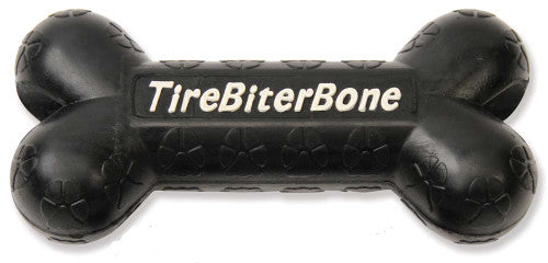 Mammoth TireBiter Bone with Treat Station Dog Toy Black LG 7.25in - Image 2